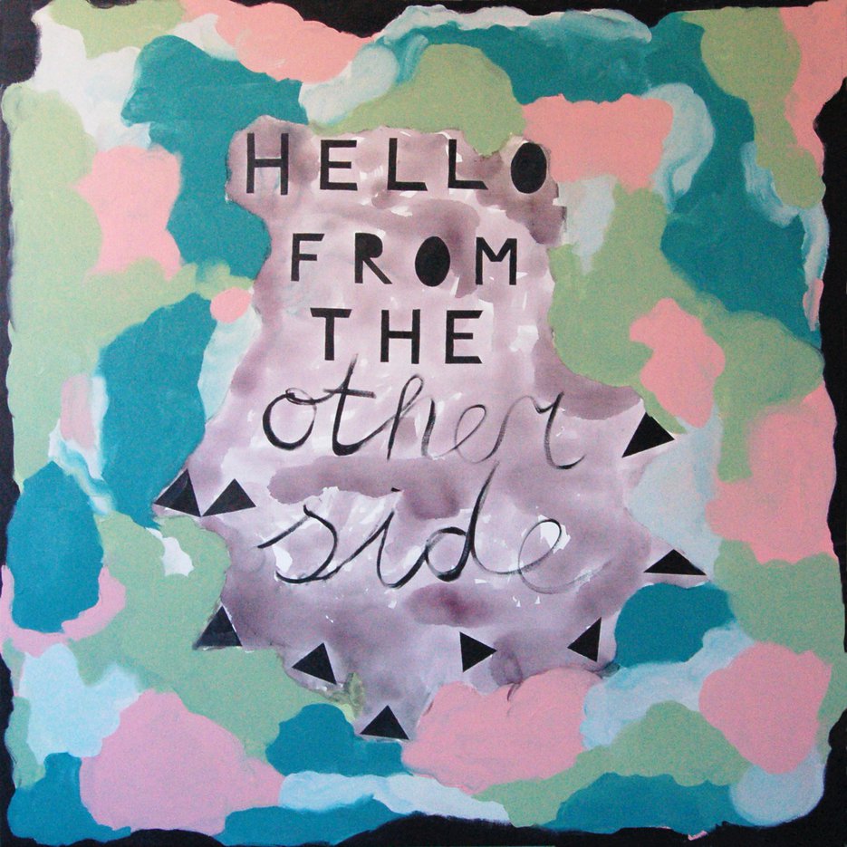 Kim van Norren, Hello from the other side, acryl op doek, 150 x 150 cm, 2015 (uit het lied van Adele). Beeld: courtesy Gallerie Cokkie Snoei. Vanaf 1 november 2018 was Kim van Norrens solotentoonstelling Do Not Go Gentle te zien in Museum Tot Zover.