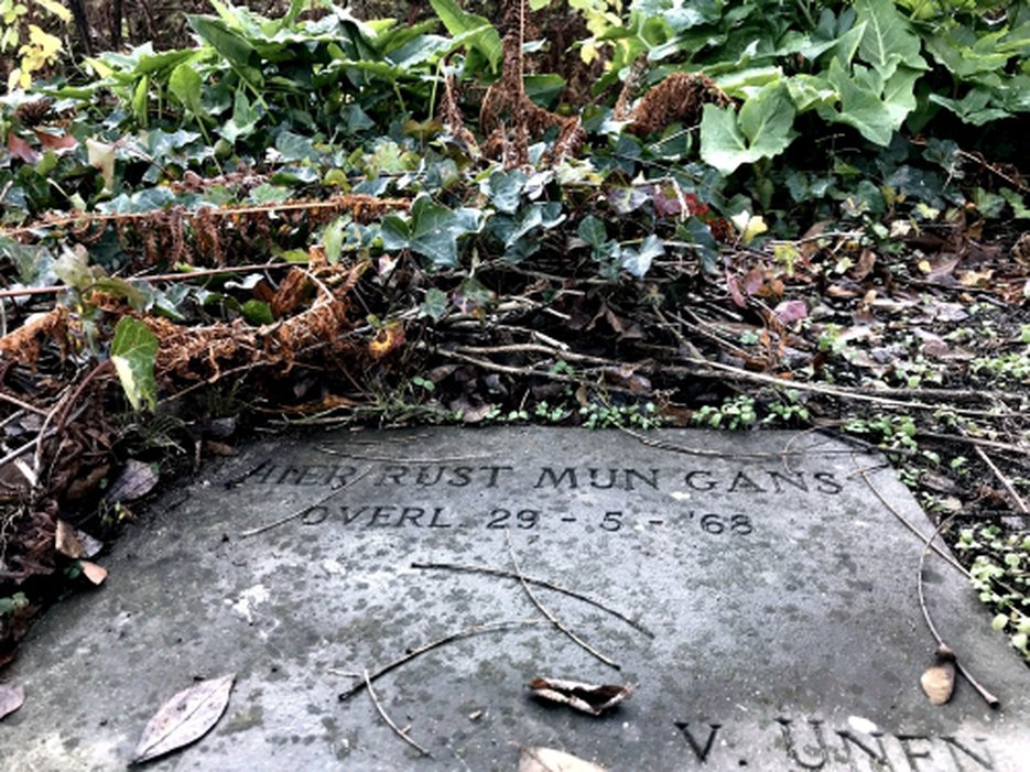 Grafzerk ‘Hier rust mijn gans’, 1968. Collectie: Museum Tot Zover, Amsterdam (in 2019 organiseert Museum Tot Zover de grote tentoonstelling De Laatste Aai – een eerbetoon aan dode dieren).