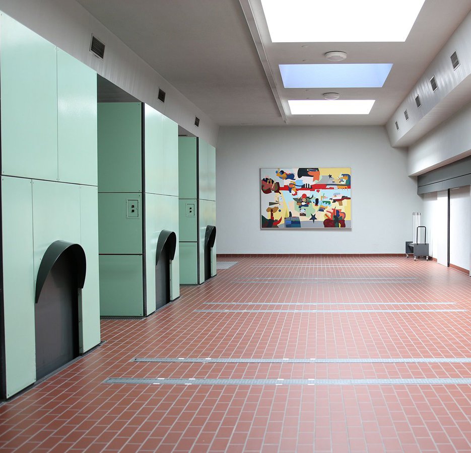 De ovenruimte in crematorium Nordheim in Zürich. Foto uit: Goodbye Architecture - de architectuur van crematoria in Europa. Foto: Studio Pekka architecten