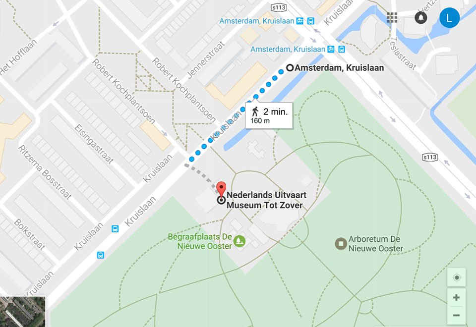 ROUTE VANAF HALTE KRUISLAAN