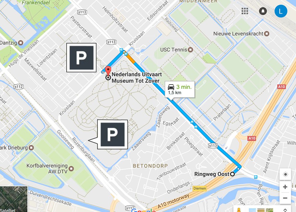 ROUTE VANAF A10 EN MIDDENWEG