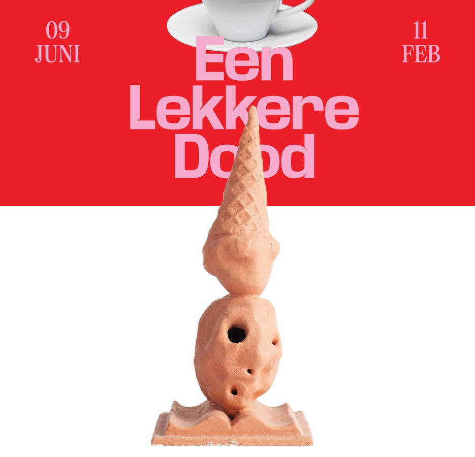 Affiche met o.a. werk uit de serie 'vanitas-beelden’ van kunstenaar Gijs Assmann